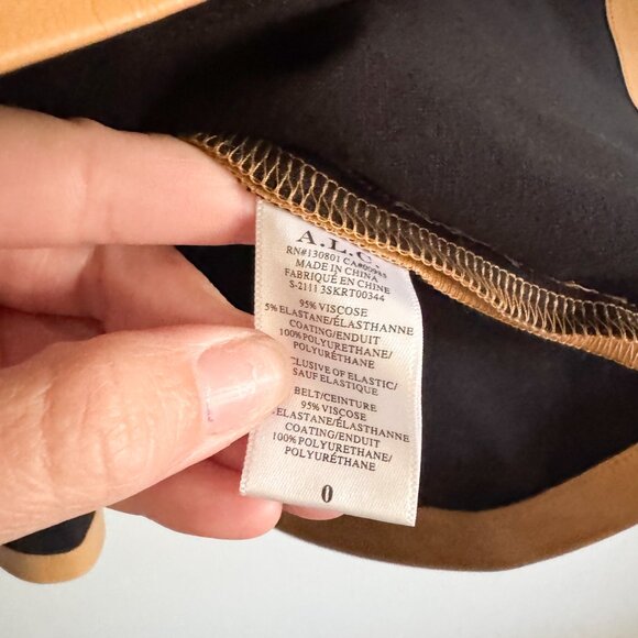 NEW A.L.C. Tan Jenny Faux Leather Mini Skirt 0 - Picture 5 of 6